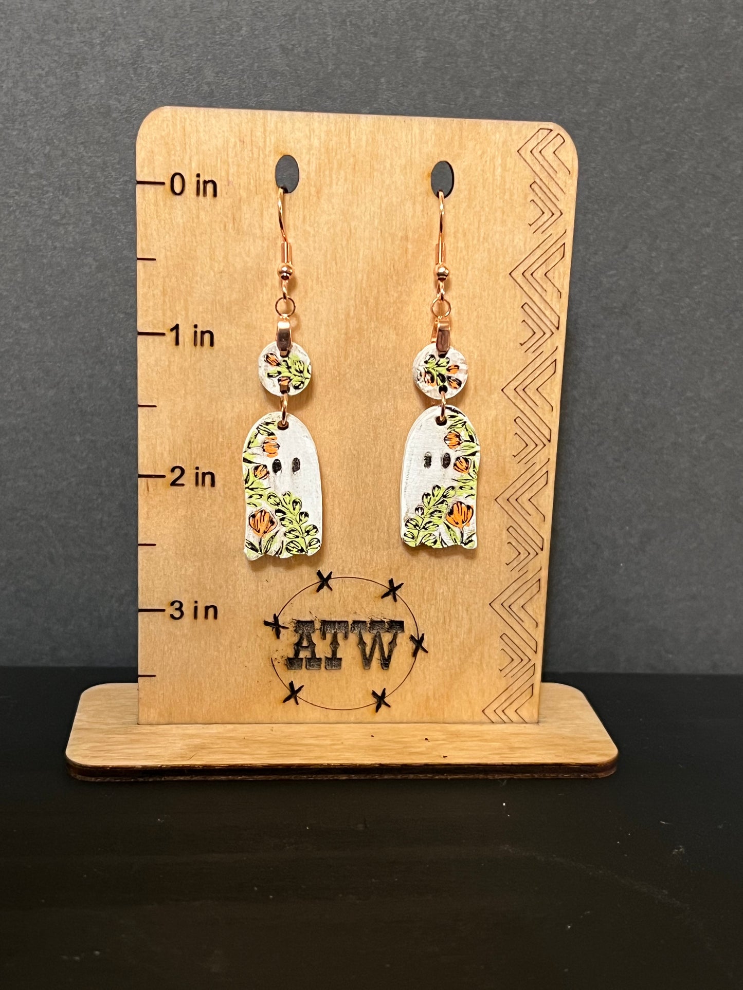 Sweet Bashful Ghost Dangle Earrings