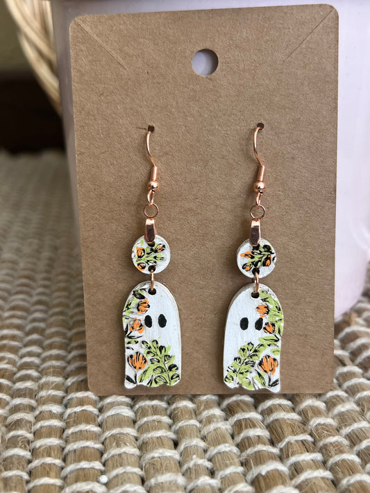 Sweet Bashful Ghost Dangle Earrings