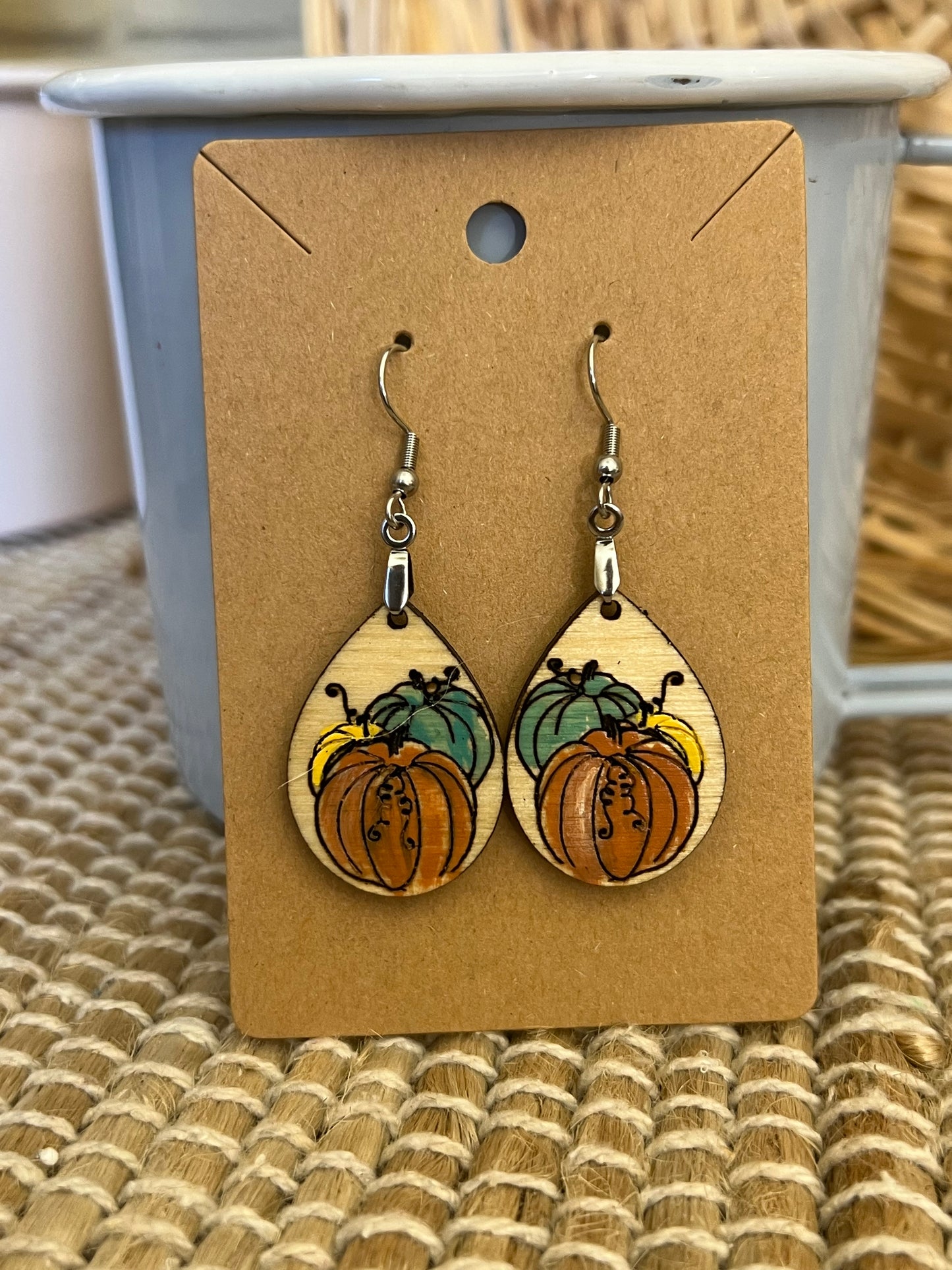 Classic Pumpkin Teardrop Dangle Earrings