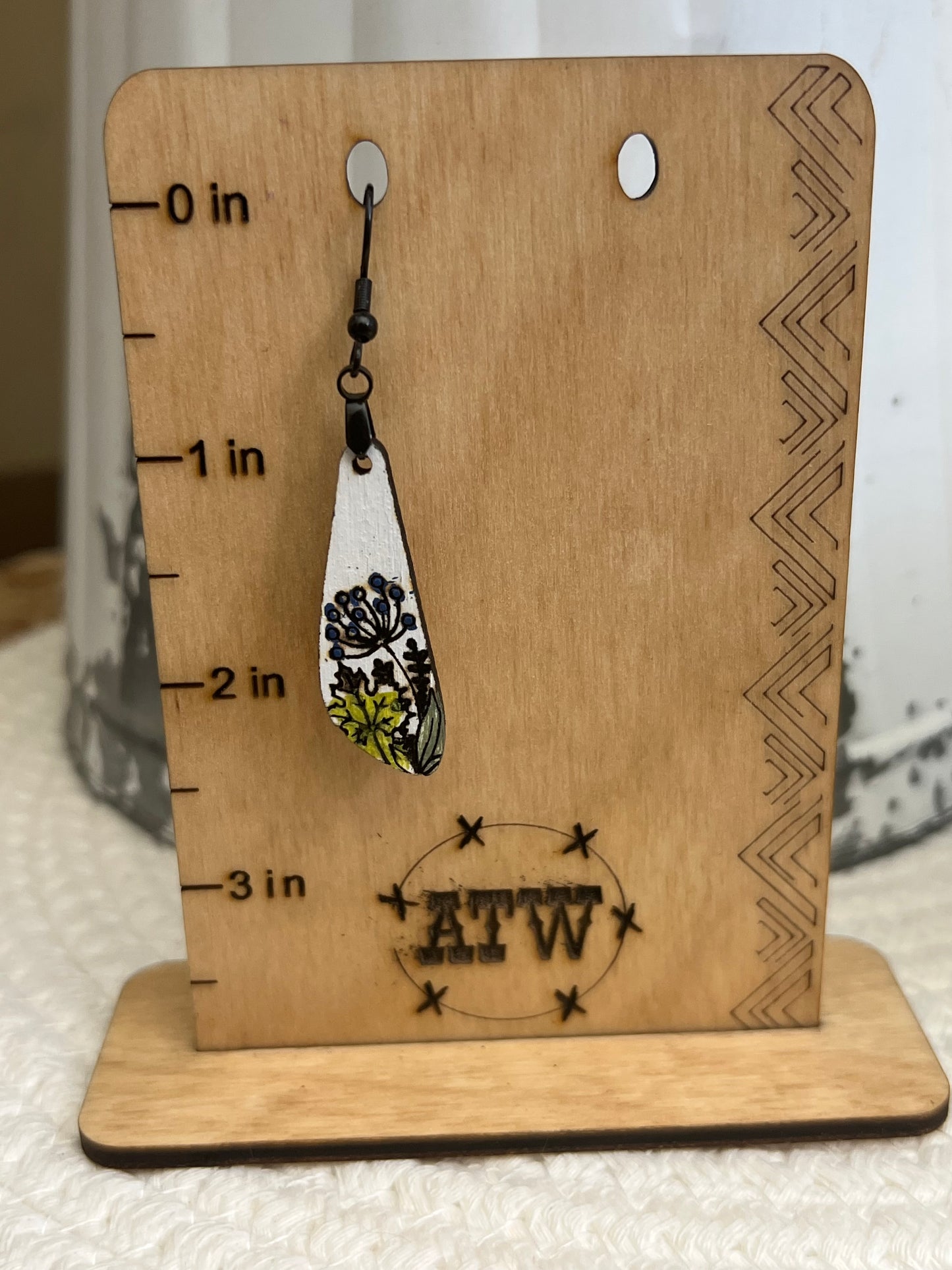 Wood Angled Dangle Style Earrings for Fall