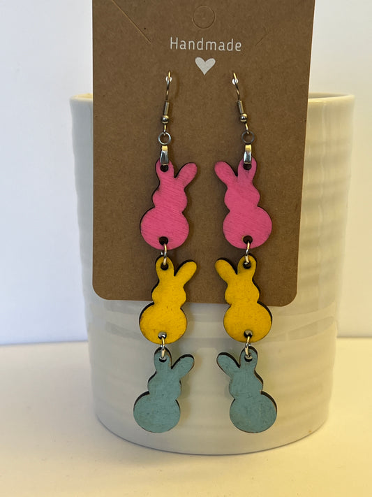 Multi-Color Bunny Dangle Earrings