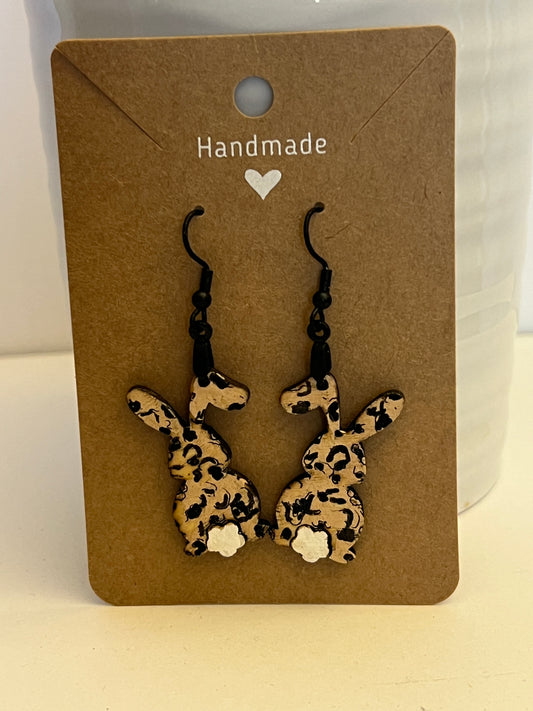 Leopard Bunny Dangle Earrings