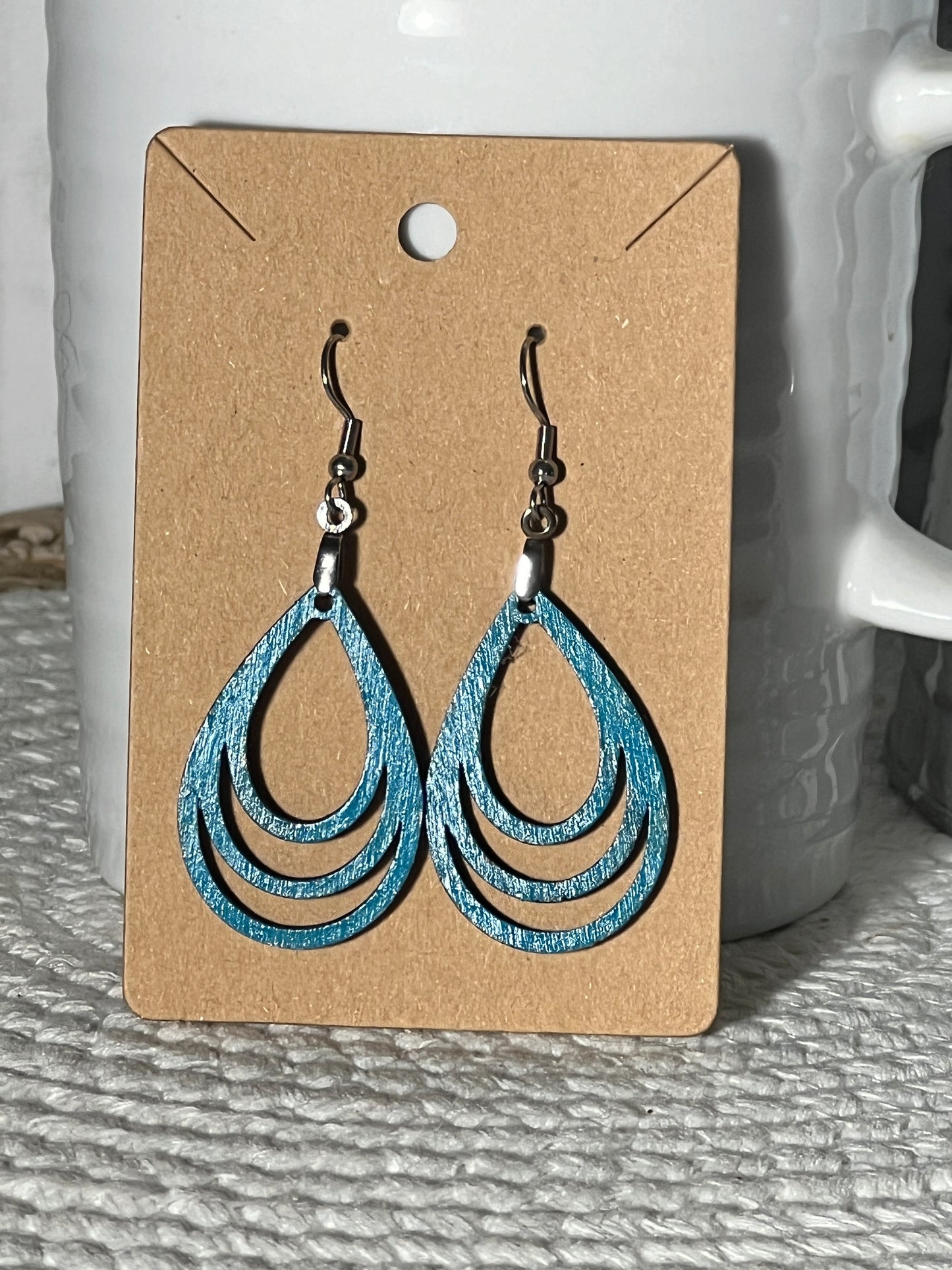 Stacked Cut-out Teardrop Earrings