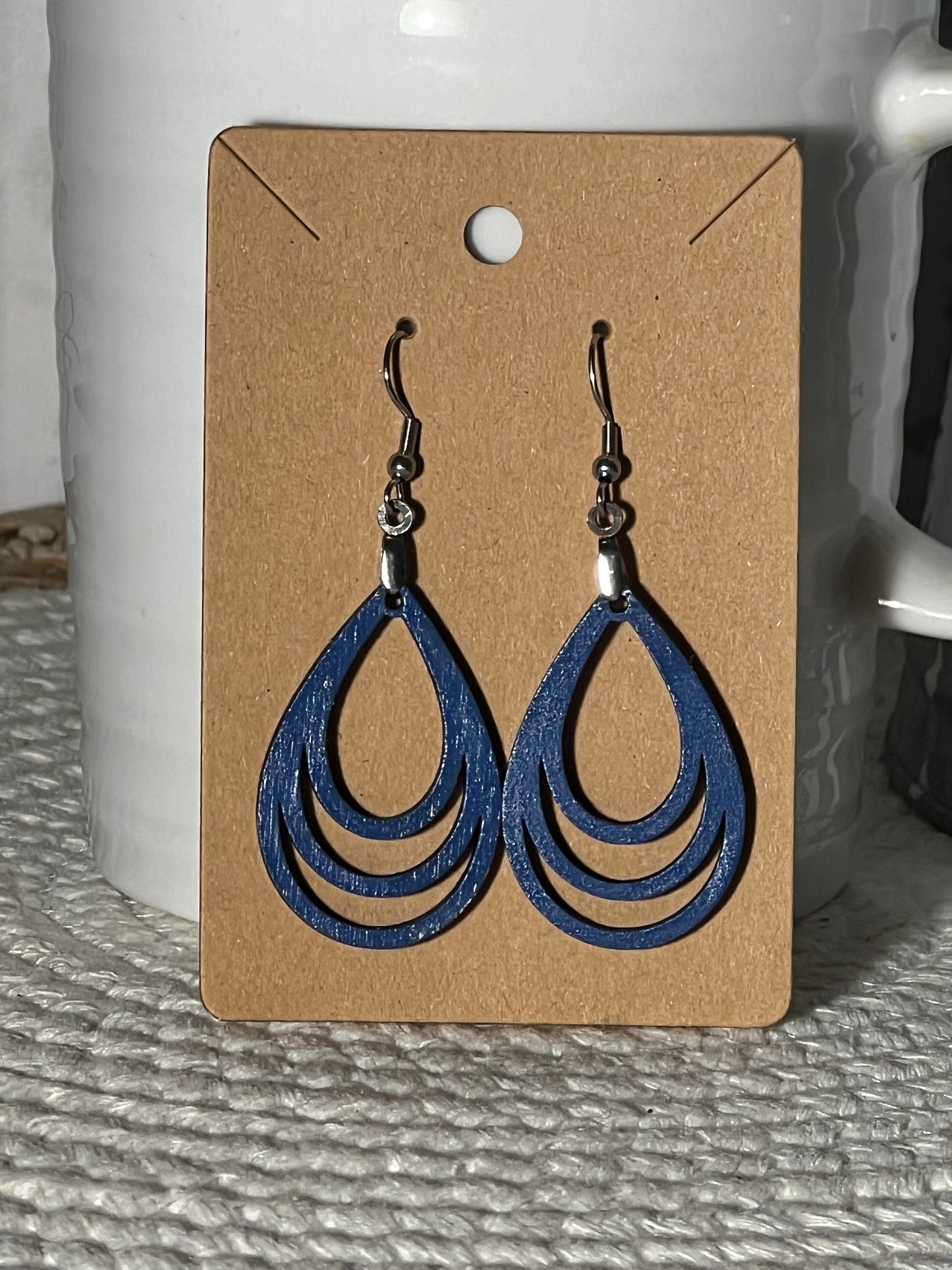 Stacked Cut-out Teardrop Earrings