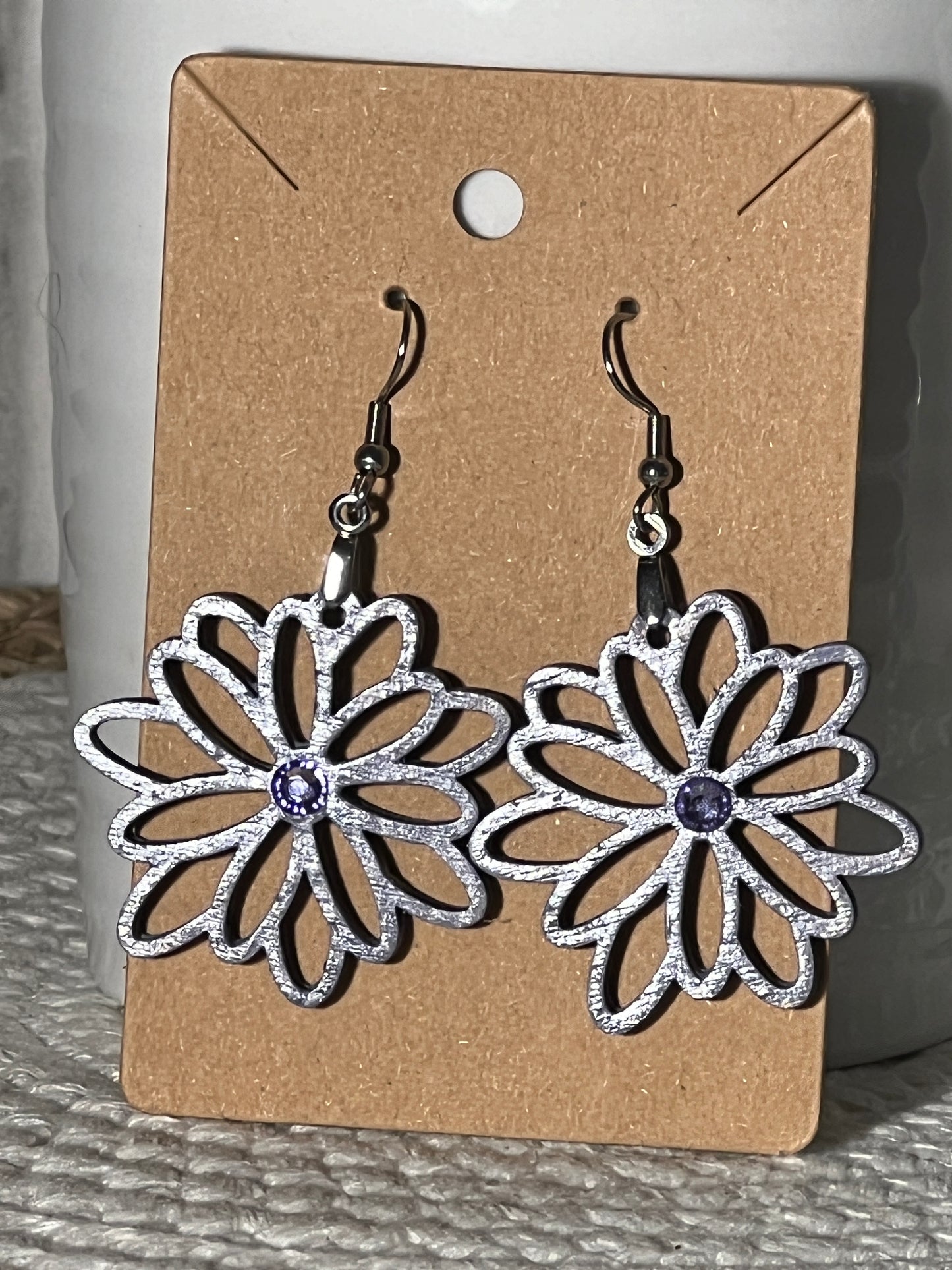 Sparkling BoHo Influenced Daisy Round Dangle Earring