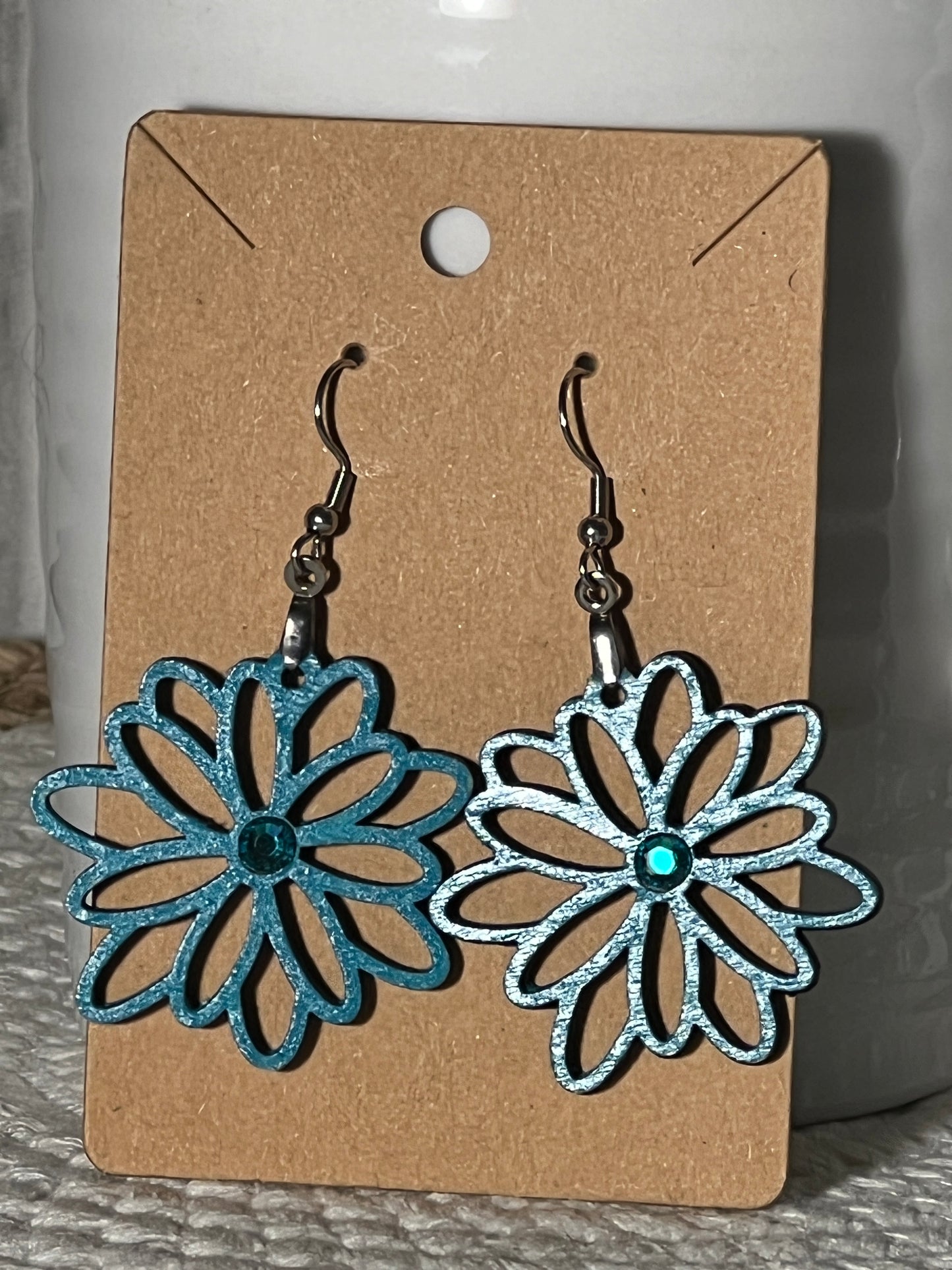 Sparkling BoHo Influenced Daisy Round Dangle Earring