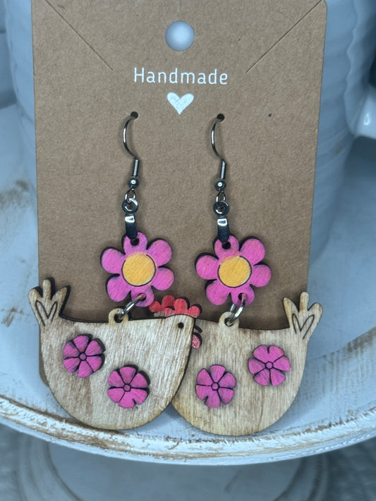 Flower Power Chick Dangle Earrings