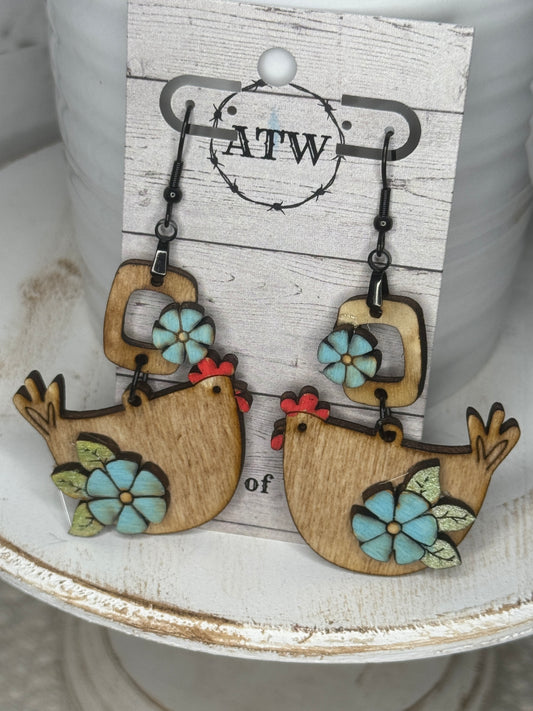 Funky Chicken Dangle Earrings