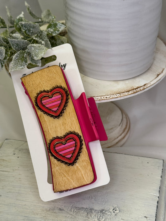 Two Hearts Valentine's Hair Clips